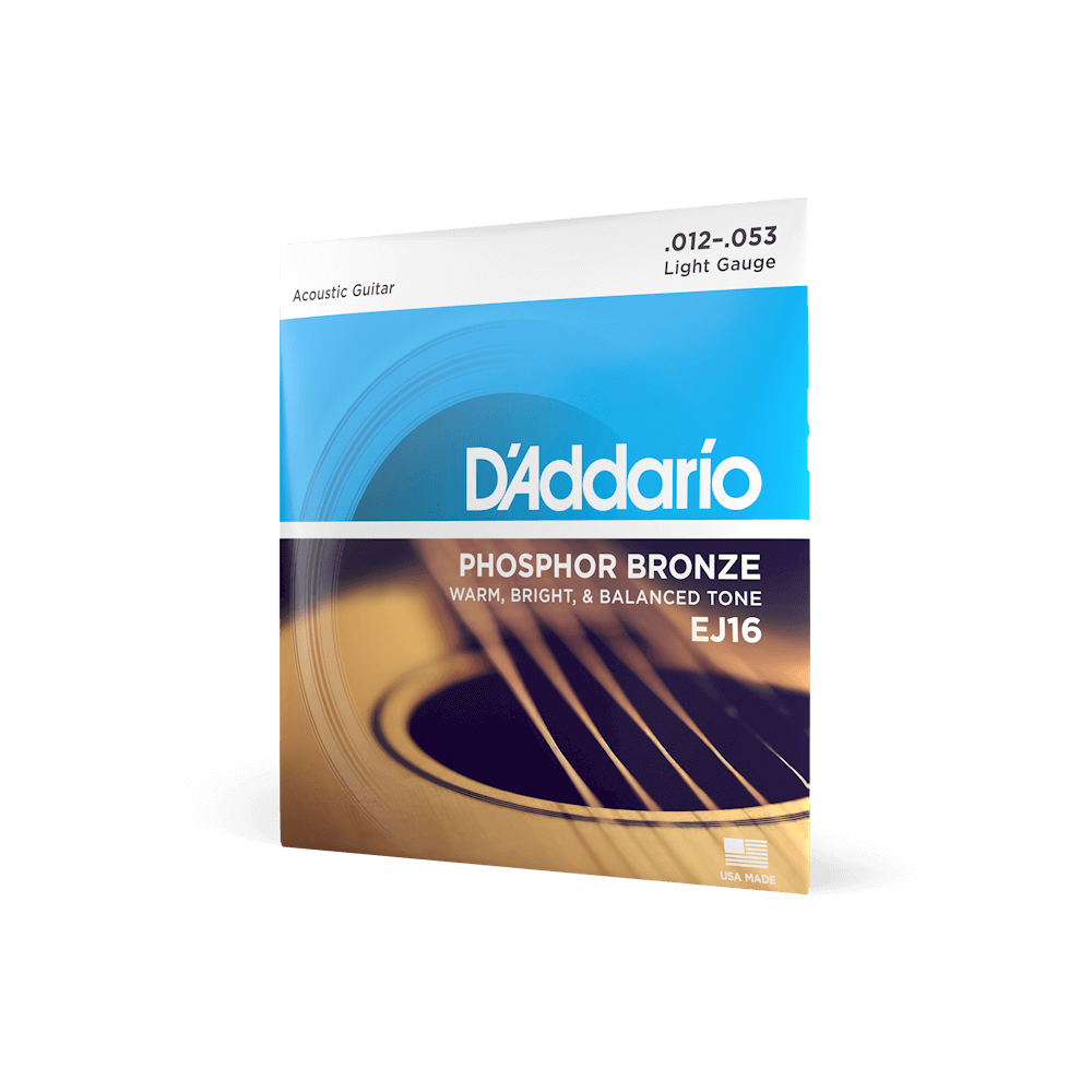 D'Addario Phosphor Bronze 12-53 Light Acoustic Guitar Strings