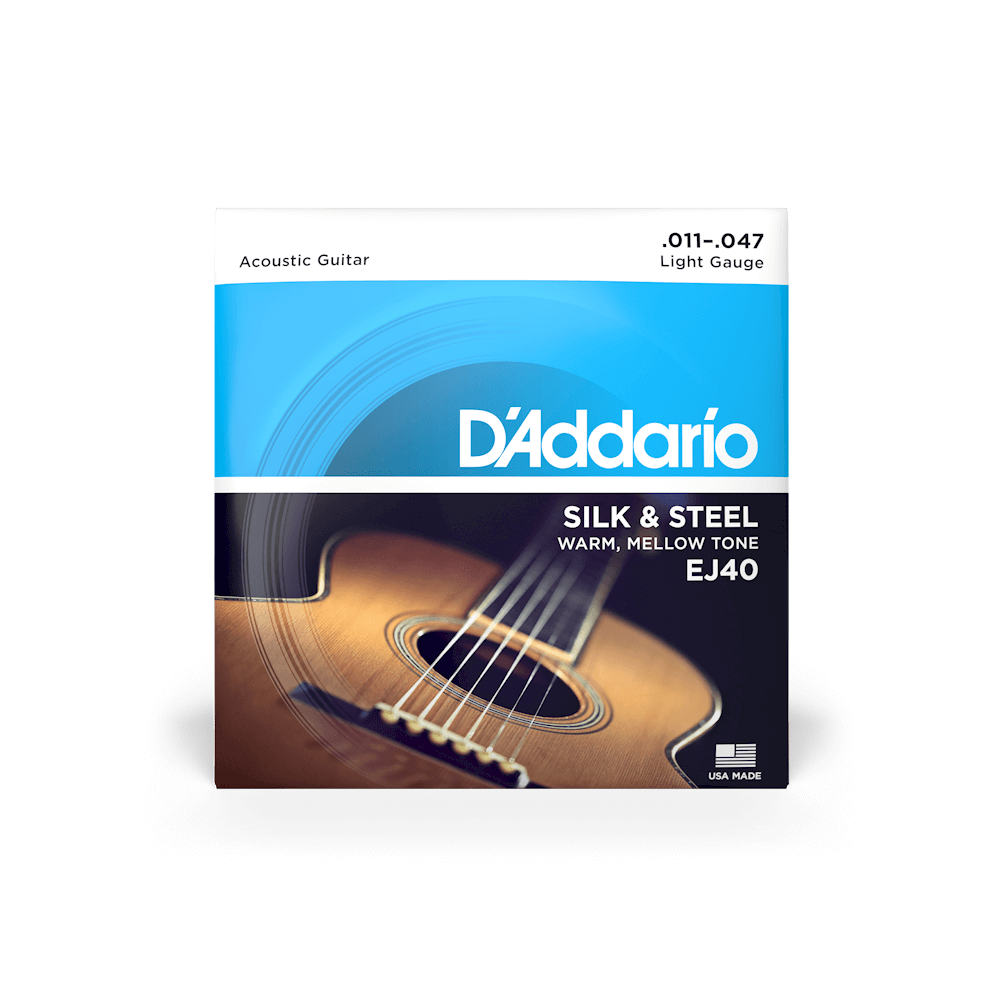 D'Addario 11-47 Light Acoustic "Silk and Steel" Acoustic Guitar Strings