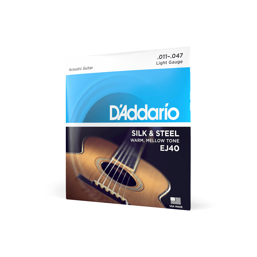 D'Addario 11-47 Light Acoustic "Silk and Steel" Acoustic Guitar Strings